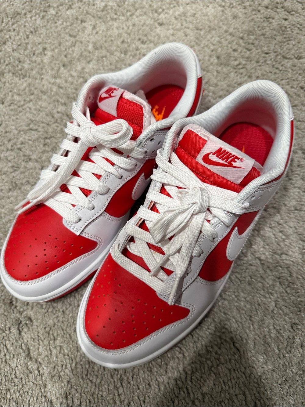 Nike Red and White Low-Top Sneakers